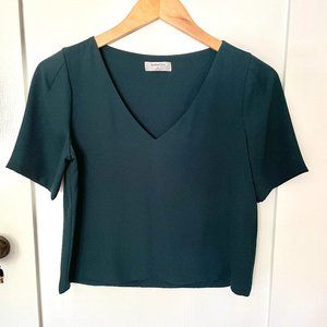 Babaton Aritzia Randy Blouse in Dark Green XS